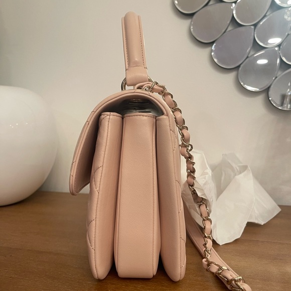 CHANEL Lambskin Quilted Trendy CC Dual Handle Flap Bag Beige - Picture 3 of 15